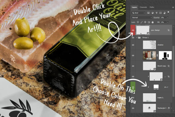 Olive Oil Bottle Mockup #14