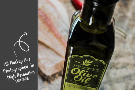Olive Oil Bottle Mockup #15