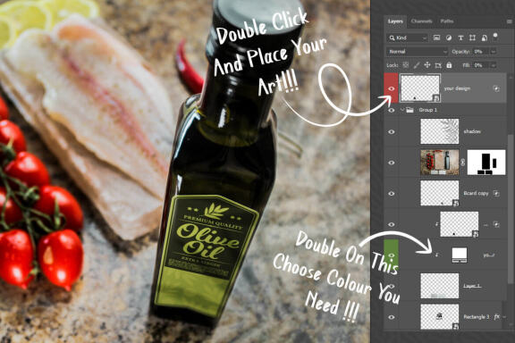 Olive Oil Bottle Mockup #15