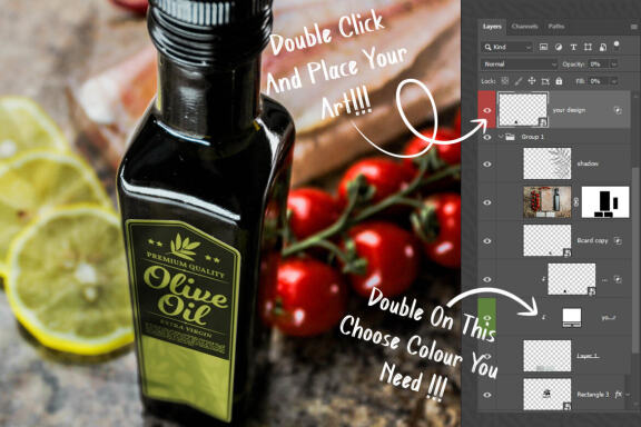 Olive Oil Bottle Mockup #16