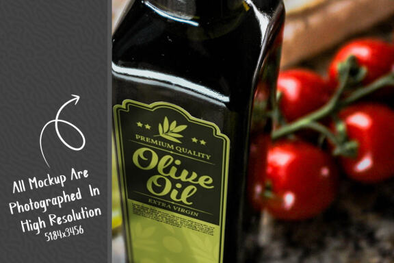 Olive Oil Bottle Mockup #16