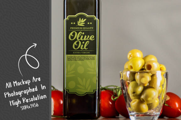 Olive Oil Bottle Mockup #17