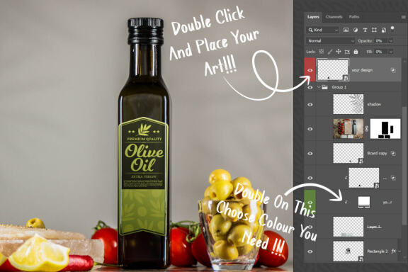 Olive Oil Bottle Mockup #17