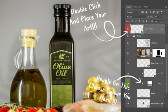 Olive Oil Bottle Mockup #18