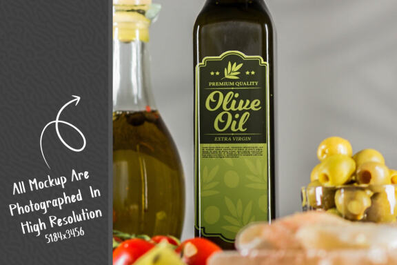 Olive Oil Bottle Mockup #18