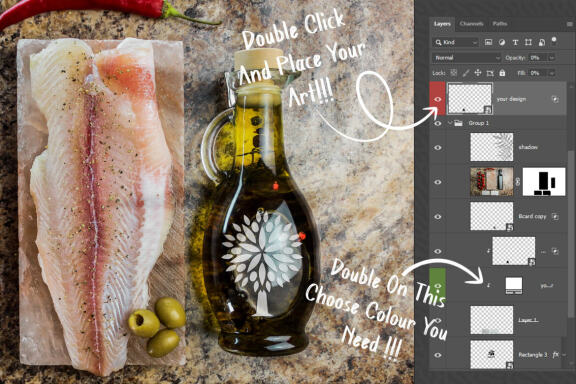 Olive Oil Bottle Mockup #19