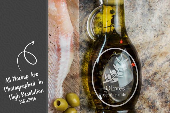 Olive Oil Bottle Mockup #19
