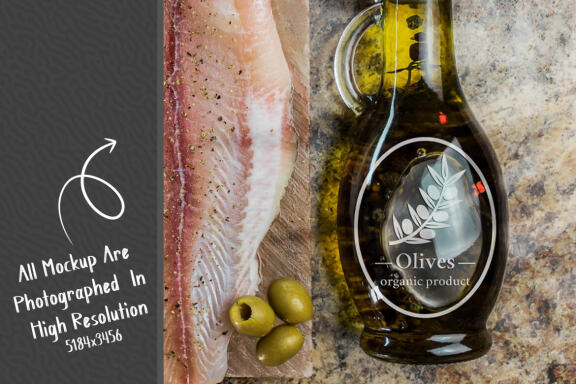 Olive Oil Bottle Mockup #20