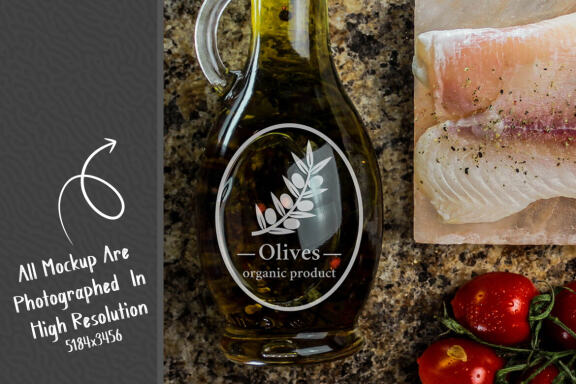 Olive Oil Bottle Mockup #21