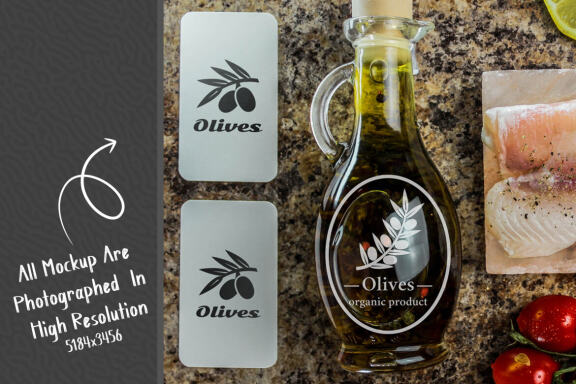 Olive Oil Bottle Mockup #22