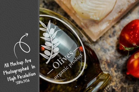 Olive Oil Bottle Mockup #24
