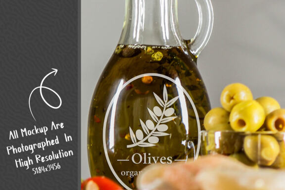Olive Oil Bottle Mockup #25