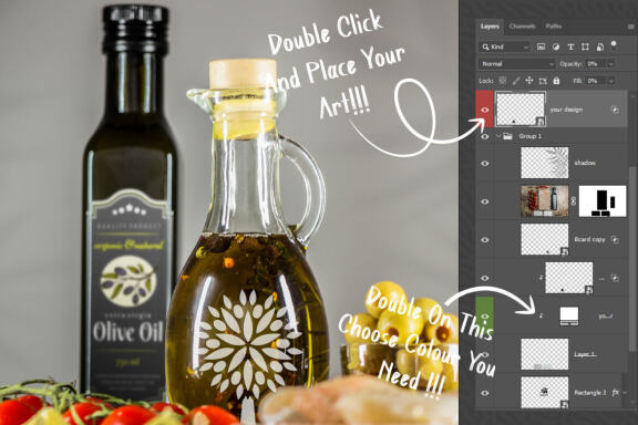 Olive Oil Bottle Mockup #26