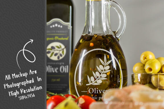 Olive Oil Bottle Mockup #26