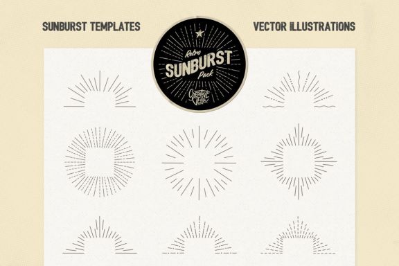 Vintage Glory: Sunburst Vector Set