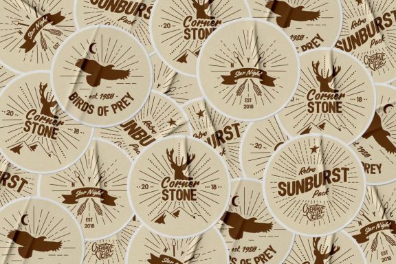Vintage Glory: Sunburst Vector Set