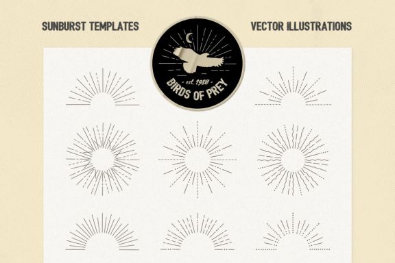 Vintage Glory: Sunburst Vector Set
