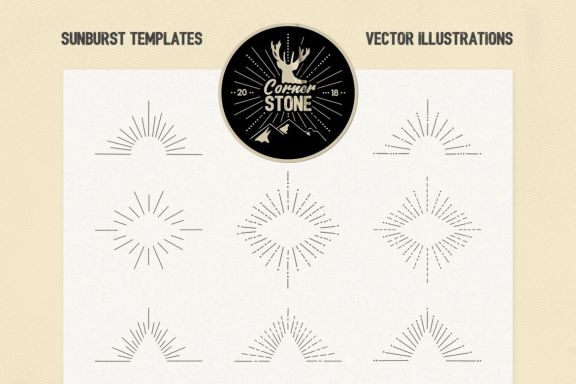 Vintage Glory: Sunburst Vector Set