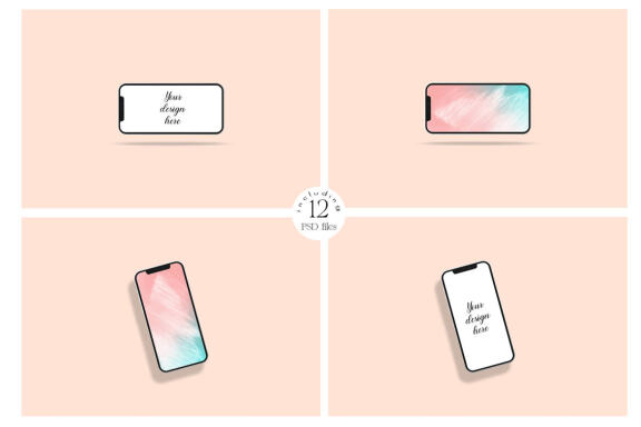 iPhone 12 Screen device mockups bundle.