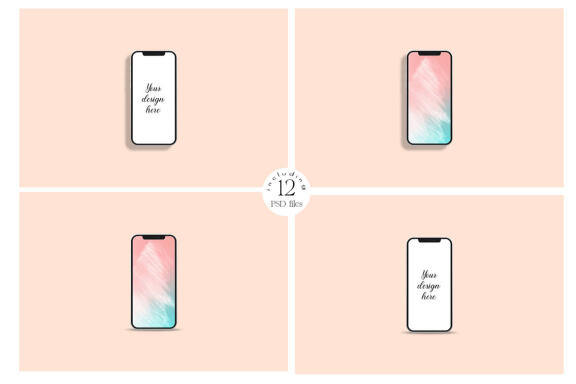 iPhone 12 Screen device mockups bundle.