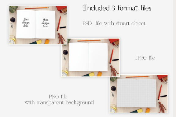 Planner mockup. Notebook mockup. Open Notepad Mock up.