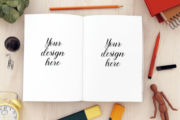 Planner mockup. Notebook mockup. Open Notepad Mock up.