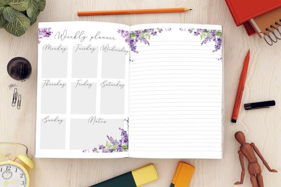 Planner mockup. Notebook mockup. Open Notepad Mock up.