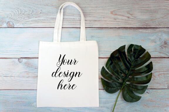 Cotton Tote bag Mockup Bundle. Rustic Farmhouse. Tote bag mockup photo with flowers and leaves.