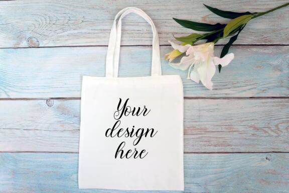Cotton Tote bag Mockup Bundle. Rustic Farmhouse. Tote bag mockup photo with flowers and leaves.
