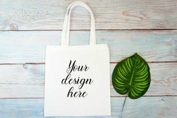 Cotton Tote bag Mockup Bundle. Rustic Farmhouse. Tote bag mockup photo with flowers and leaves.