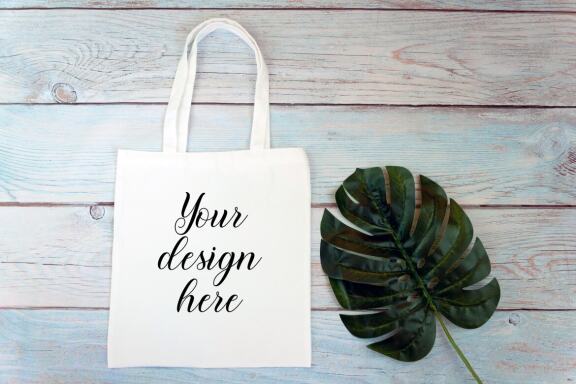 Cotton Tote bag Mockup Bundle. Rustic Farmhouse. Tote bag mockup photo with flowers and leaves.