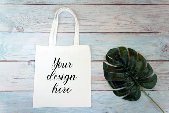 Cotton Tote bag Mockup Bundle. Rustic Farmhouse. Tote bag mockup photo with flowers and leaves.