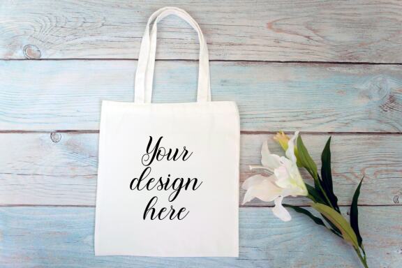 Cotton Tote bag Mockup Bundle. Rustic Farmhouse. Tote bag mockup photo with flowers and leaves.