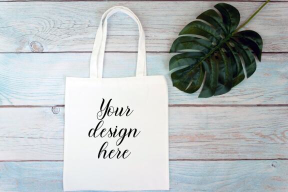 Cotton Tote bag Mockup Bundle. Rustic Farmhouse. Tote bag mockup photo with flowers and leaves.