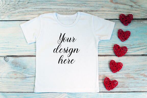 Valentines day White t-shirt mockup. Valentines Day Bodysuit mockup. Valentines Day mockup bundle for t-shirts and bodysuits.