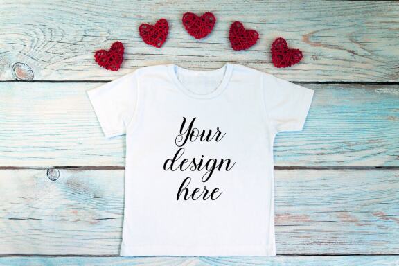 Valentines day White t-shirt mockup. Valentines Day Bodysuit mockup. Valentines Day mockup bundle for t-shirts and bodysuits.