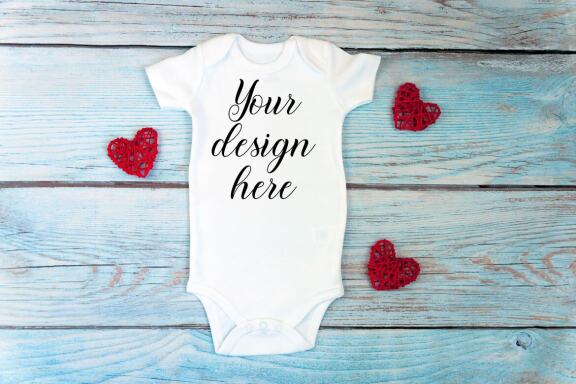 Valentines day White t-shirt mockup. Valentines Day Bodysuit mockup. Valentines Day mockup bundle for t-shirts and bodysuits.
