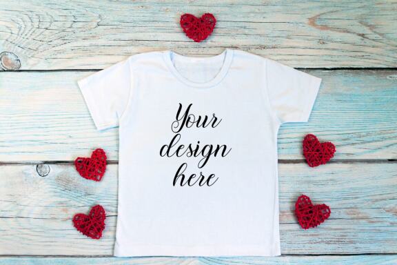 Valentines day White t-shirt mockup. Valentines Day Bodysuit mockup. Valentines Day mockup bundle for t-shirts and bodysuits.