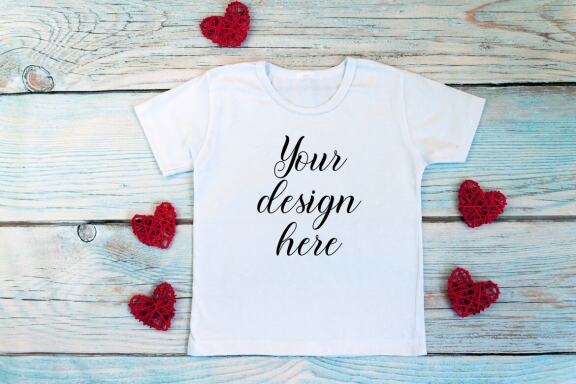 Valentines day White t-shirt mockup. Valentines Day Bodysuit mockup. Valentines Day mockup bundle for t-shirts and bodysuits.