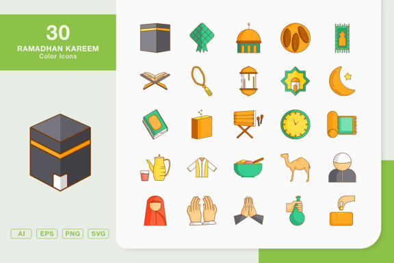 Ramadhan Kareem Color Icons