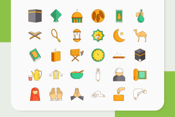 Ramadhan Kareem Color Icons