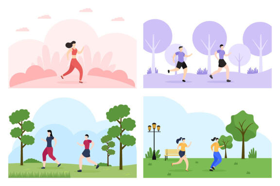 15 Jogging or Running Illustration