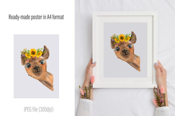 Watercolor Llama Clipart - Sublimation designs