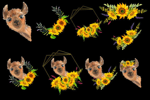 Watercolor Llama Clipart - Sublimation designs