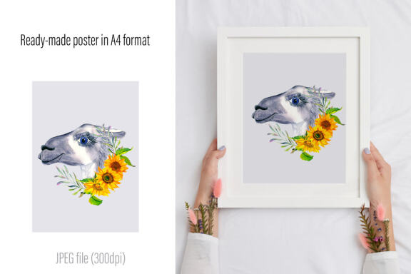 Watercolor Llama Clipart - Sublimation designs