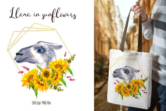Watercolor Llama Clipart - Sublimation designs