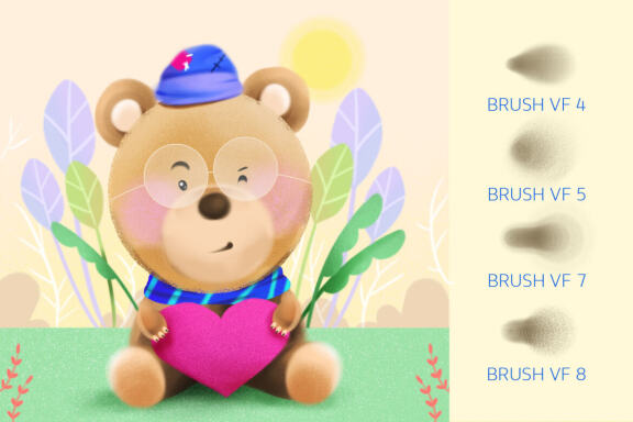 Grain artistic brushes for Procreate & Photoshop