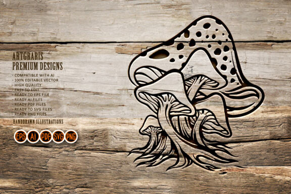 Fungus Mushrooms Svg Silhouette