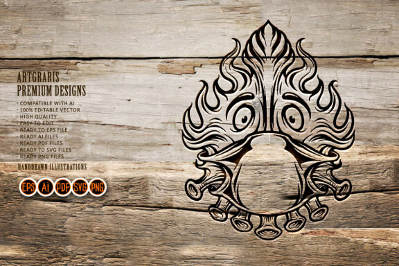 Covid Fire with Mask for Mascot Logo