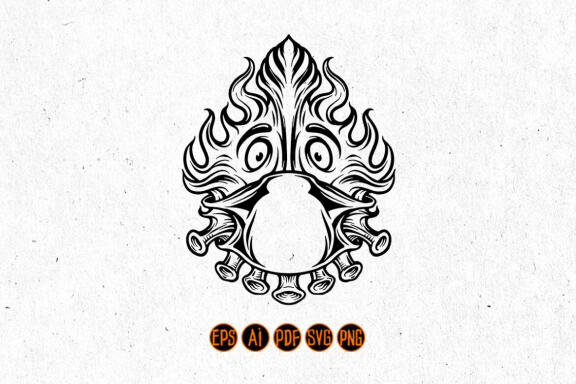 Covid Fire with Mask for Mascot Logo